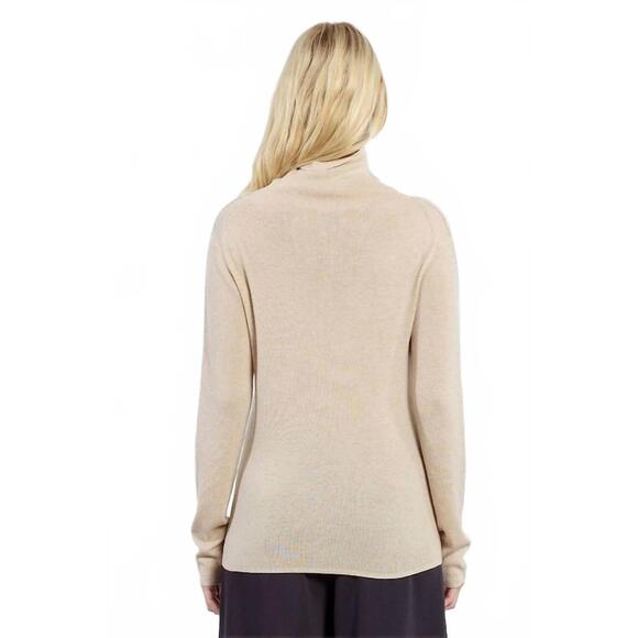 NEW MOLLY BRACKEN ribbed turtleneck sweater with rhinestone detail on sleeves in - Picture 3 of 4